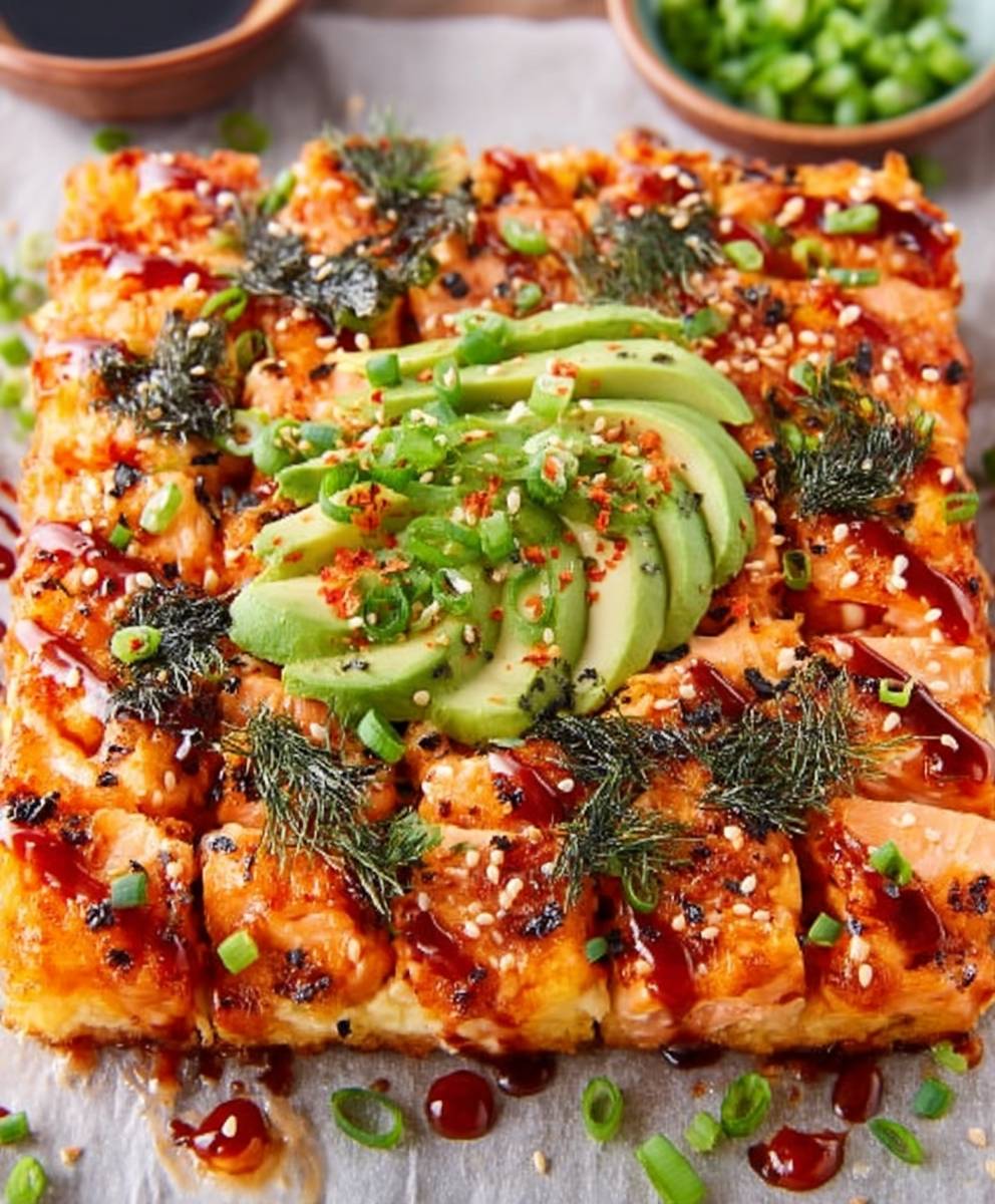 Spicy Salmon Sushi Bake