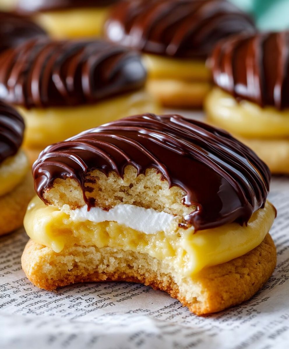 Boston Cream Pie Cookies