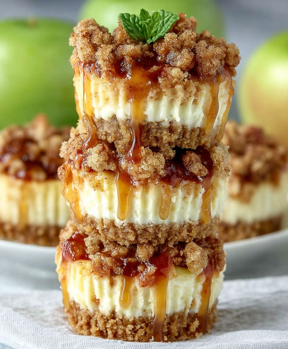Apple Crisp Mini Cheesecakes