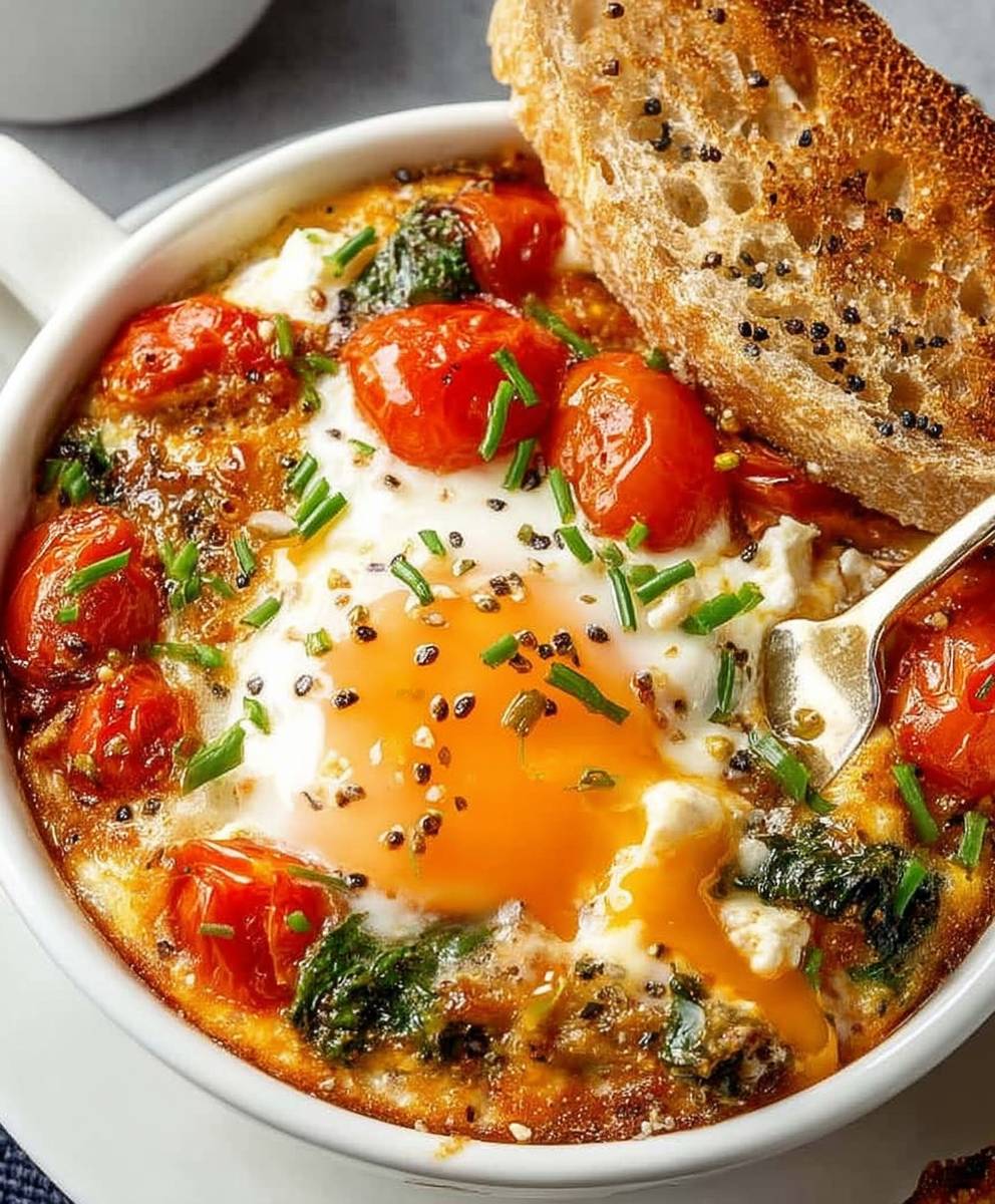 baked feta eggs