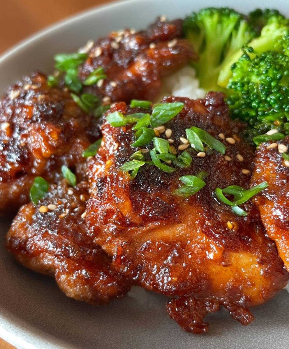 Korean Soy Garlic Chicken Thighs