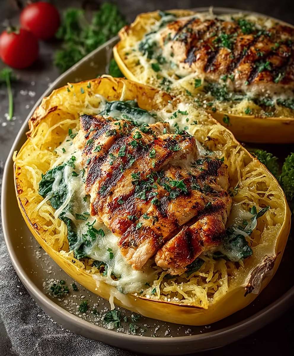 Garlic Chicken Spaghetti Squash