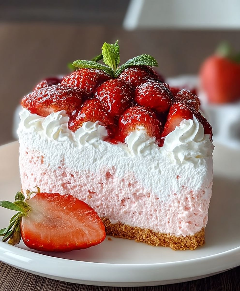 No-Bake Strawberry Cloud Cake