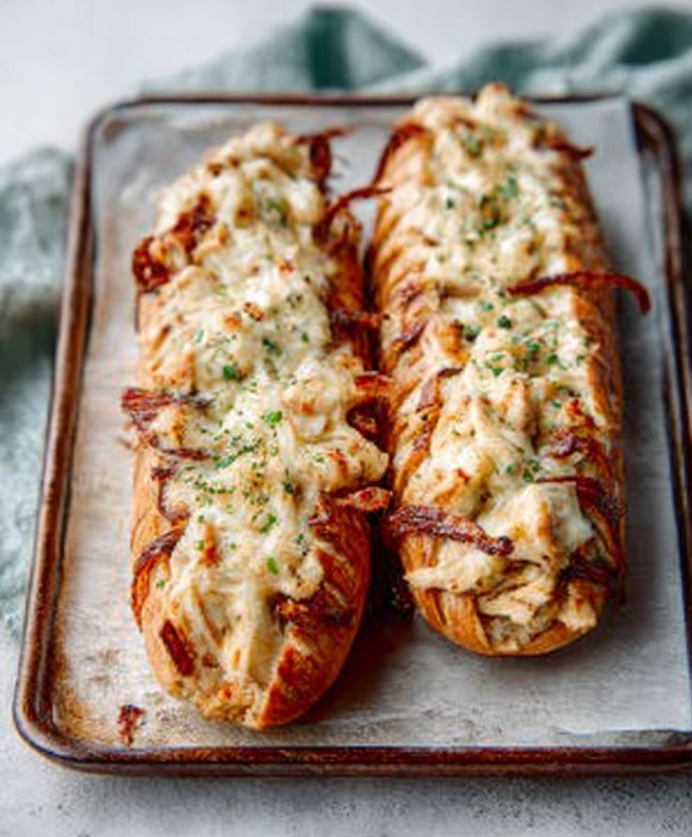 Chicken Stuffed Garlic Baguette