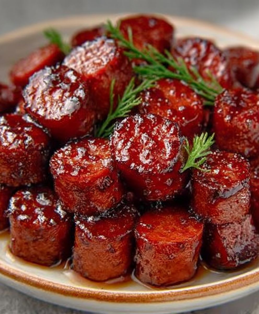 Candied Kielbasa Bites | Sweet and Savory Party Appetizer image 2