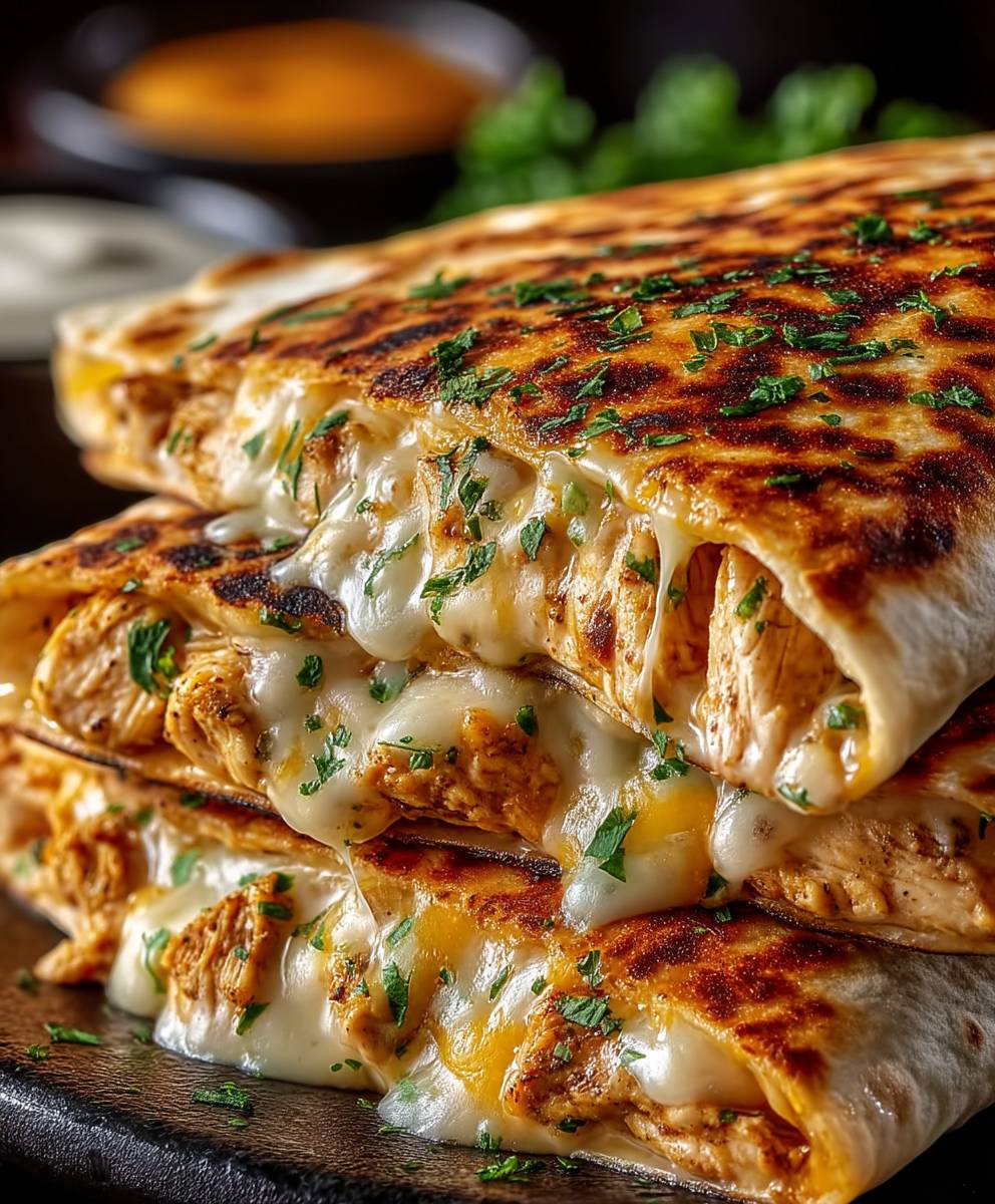 Cheesy Garlic Chicken Wraps image 2