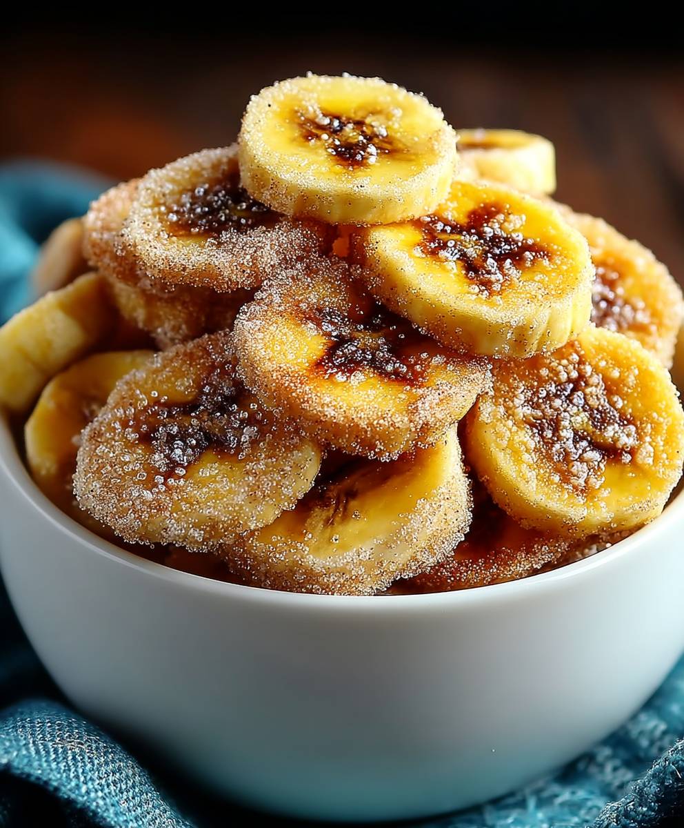 Cinnamon Sugar Air Fryer Banana Chips | Quick Crispy Healthy Snack image 2
